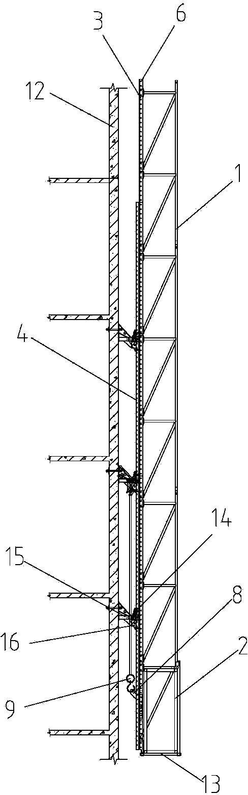 Attached lifting scaffold