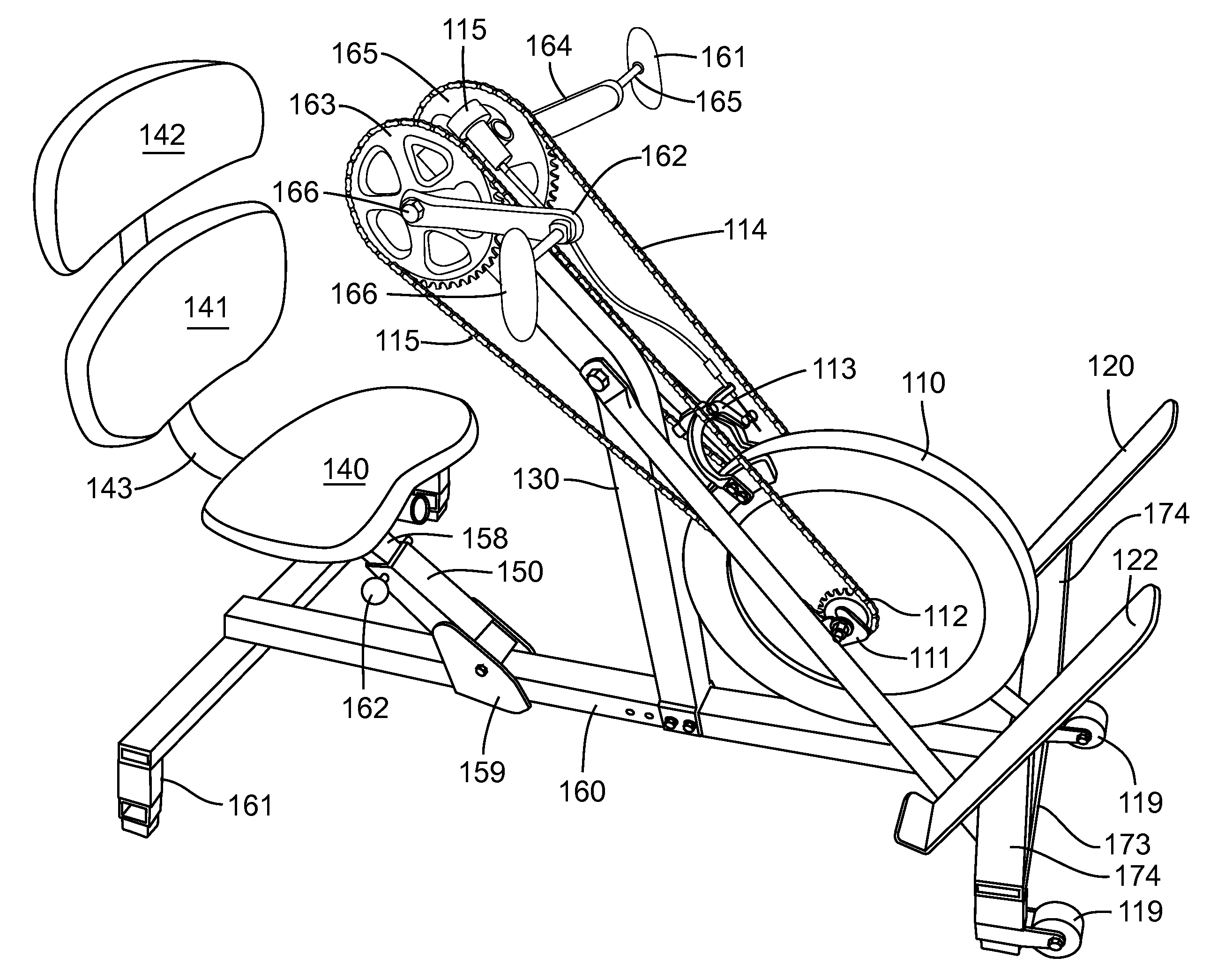 Upper-body exercise cycle