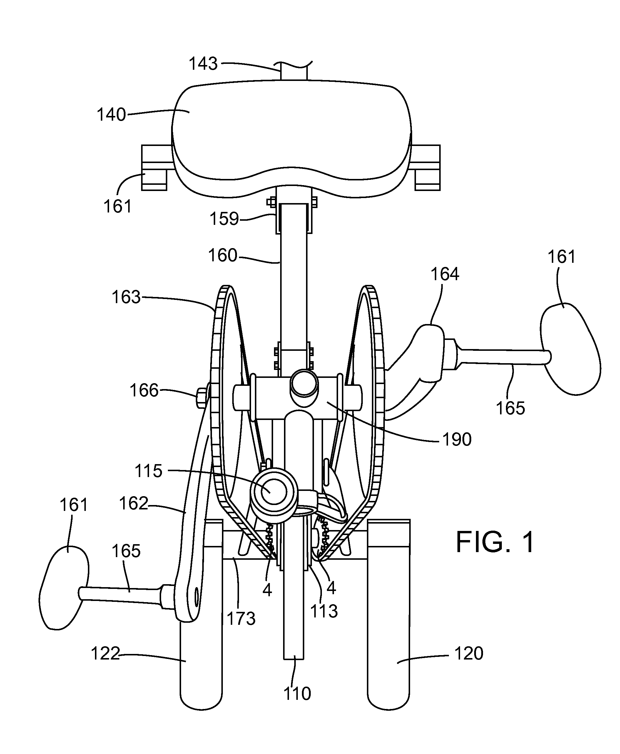 Upper-body exercise cycle