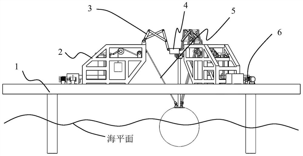 An ocean wave power generation device with a rope structure