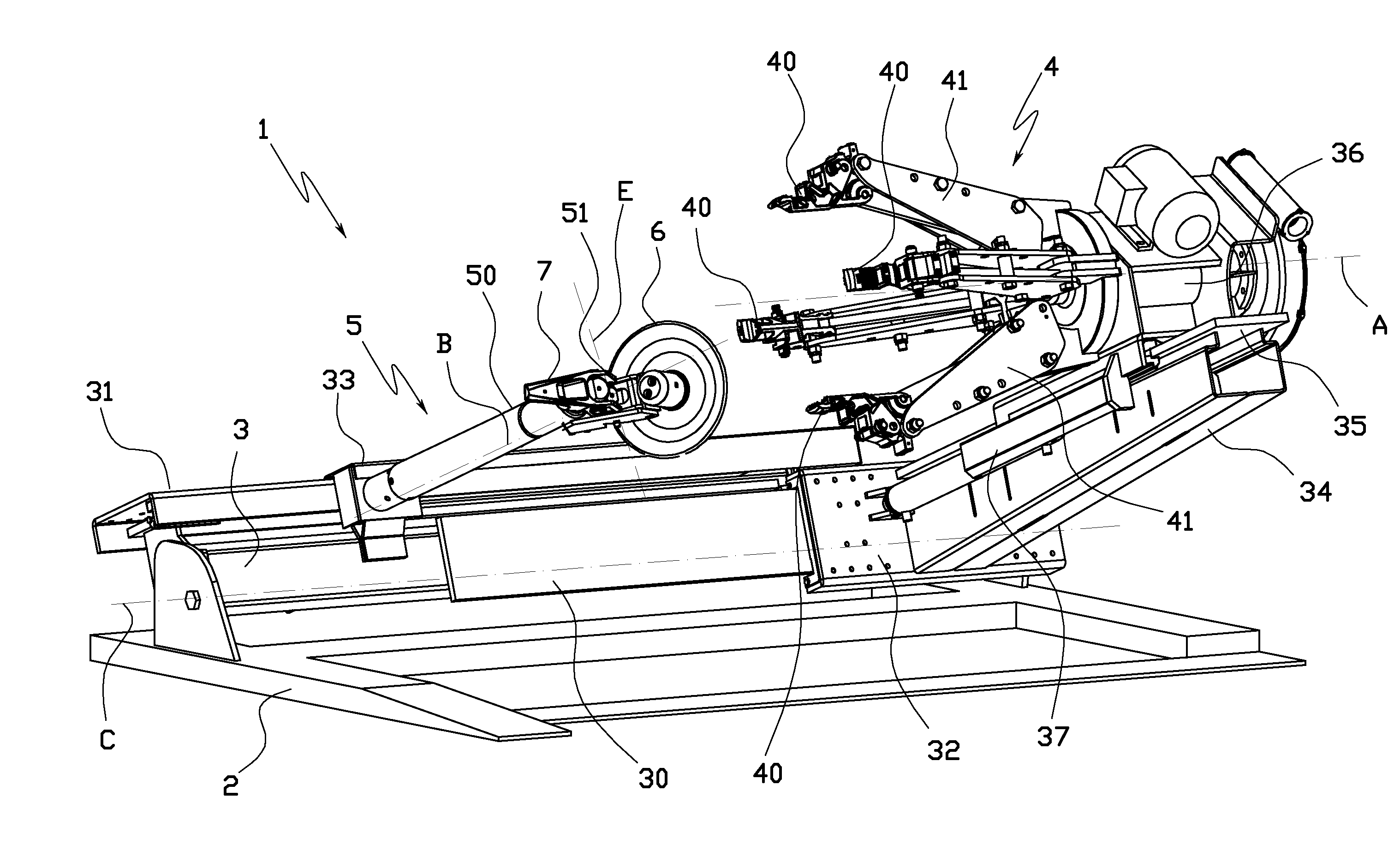 Tyre-changing machine and a relative bead-breaking method