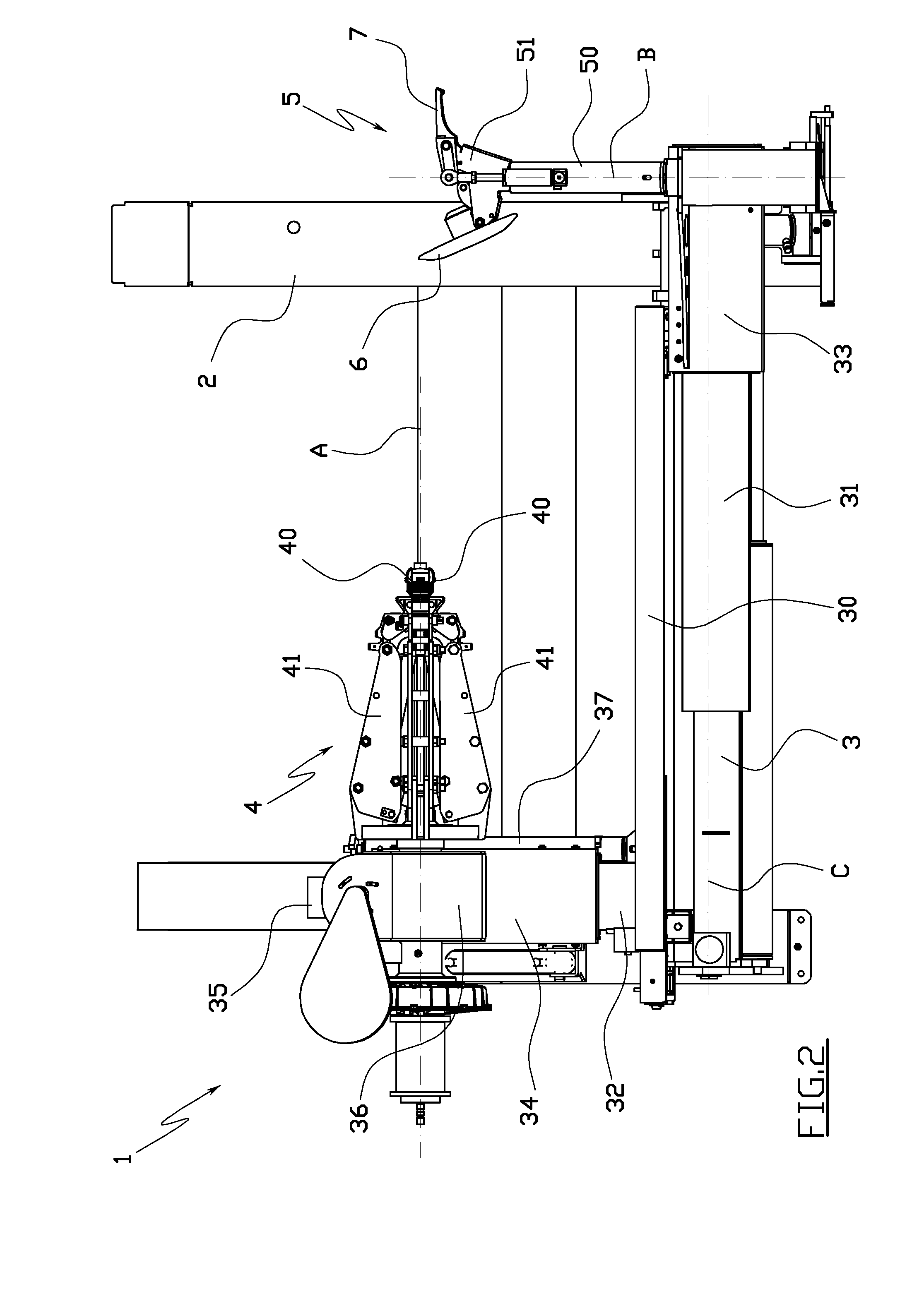 Tyre-changing machine and a relative bead-breaking method