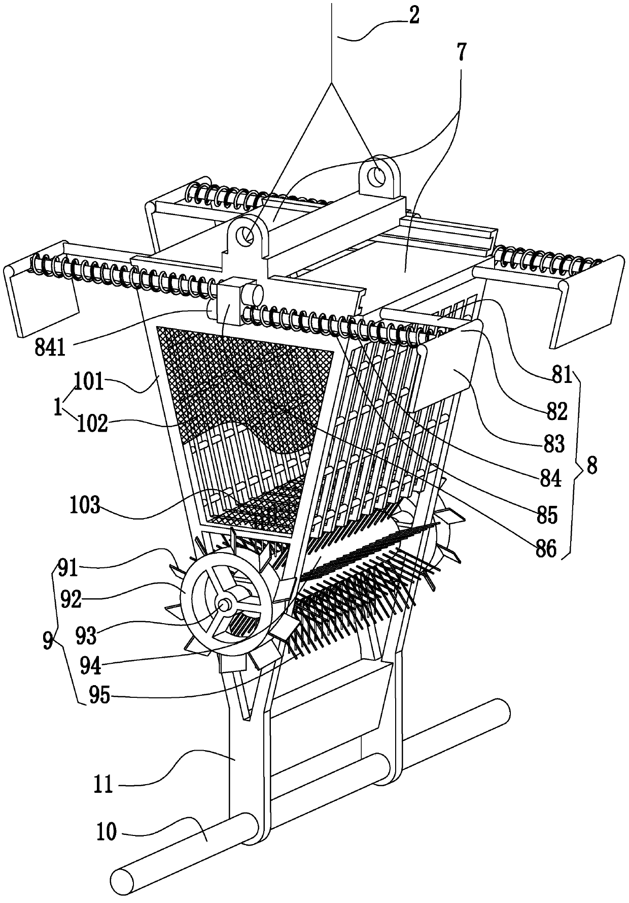 Marine bottom trawling trapper and trapping method thereof