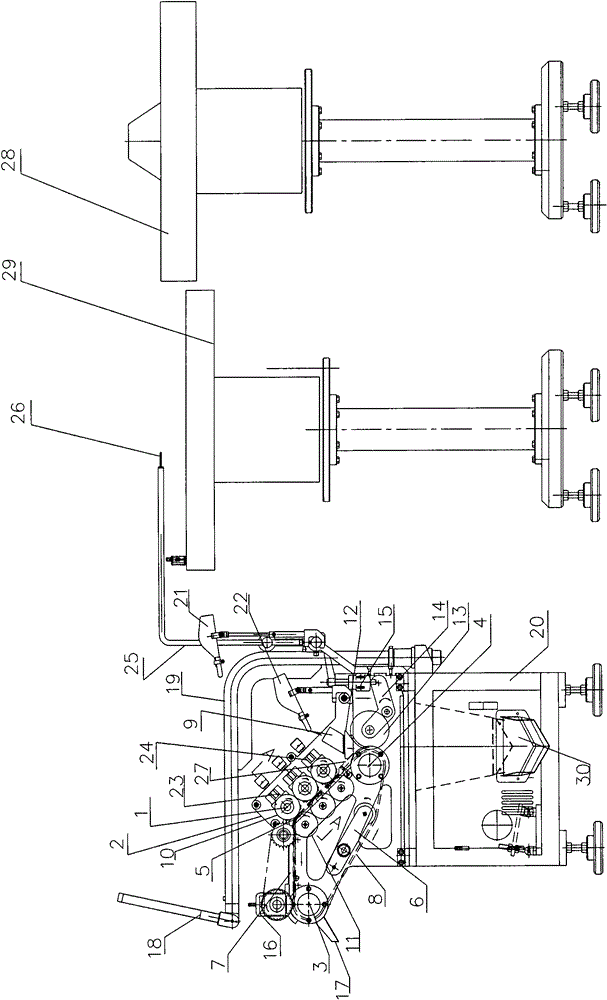 Transverse plastic-sealed diode lead wire straightening machine