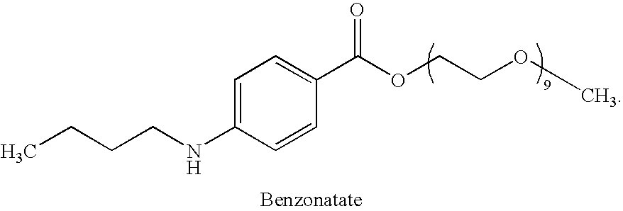 Combined administration of benzonatate and guaifenesin