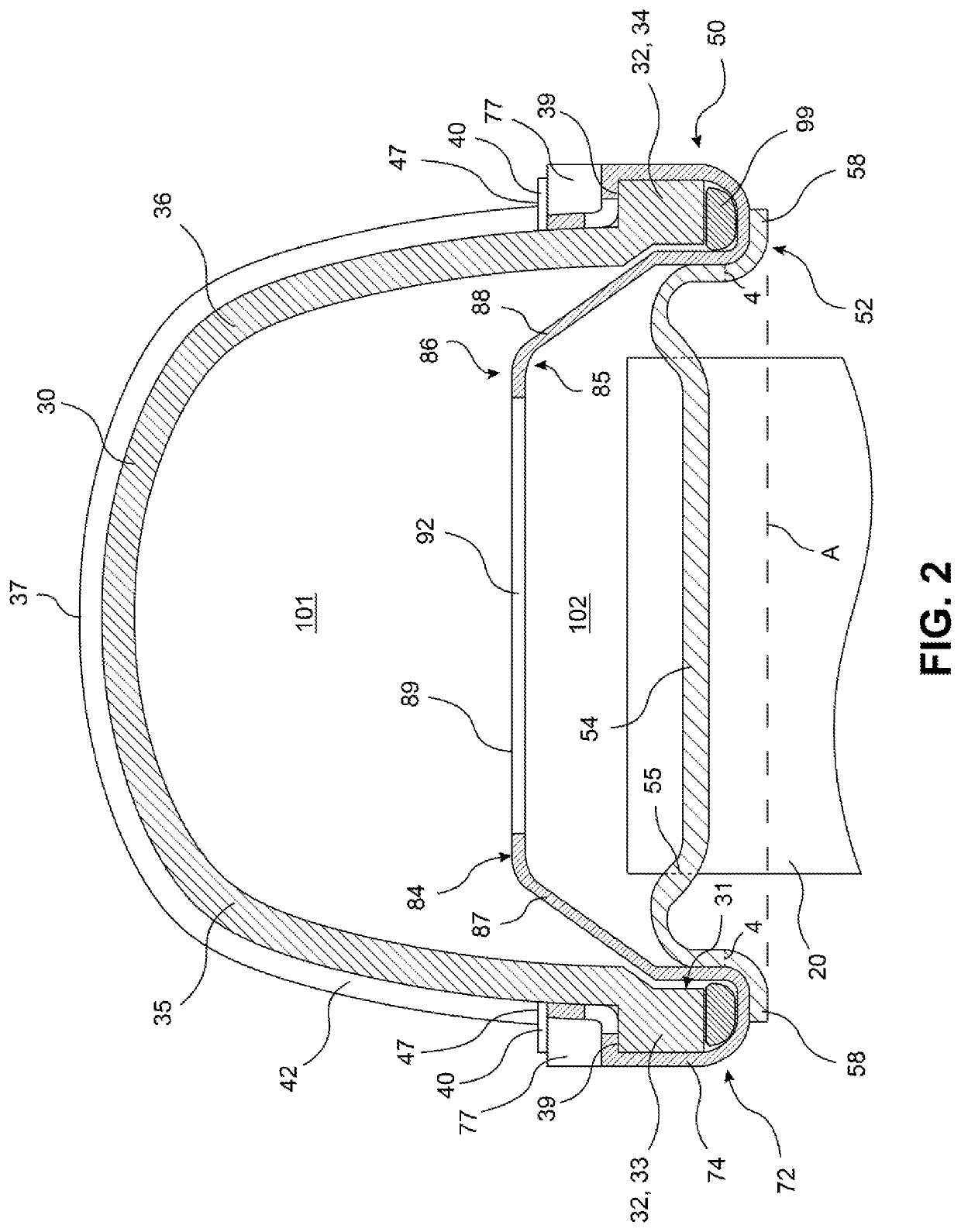 Heat exchanger header with stiffening element