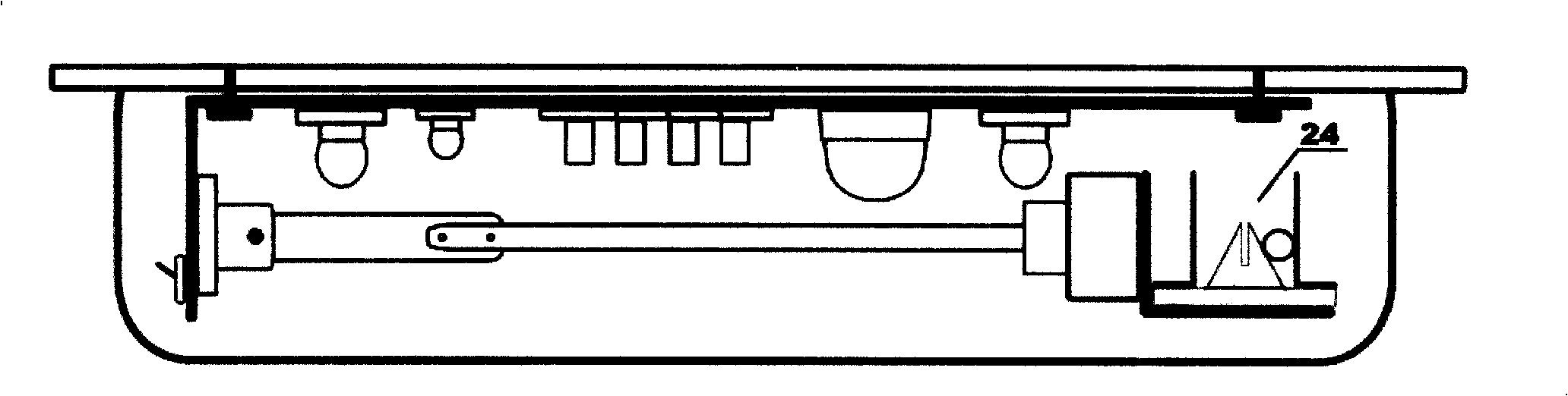 Sphere off-position and falling into span insulation slot ceiling lamp shaped earthquake approach alarm