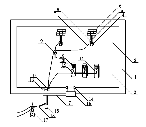 Power supply device for establishing solar photovoltaic power station and hydroelectric power station integrally in reservoir