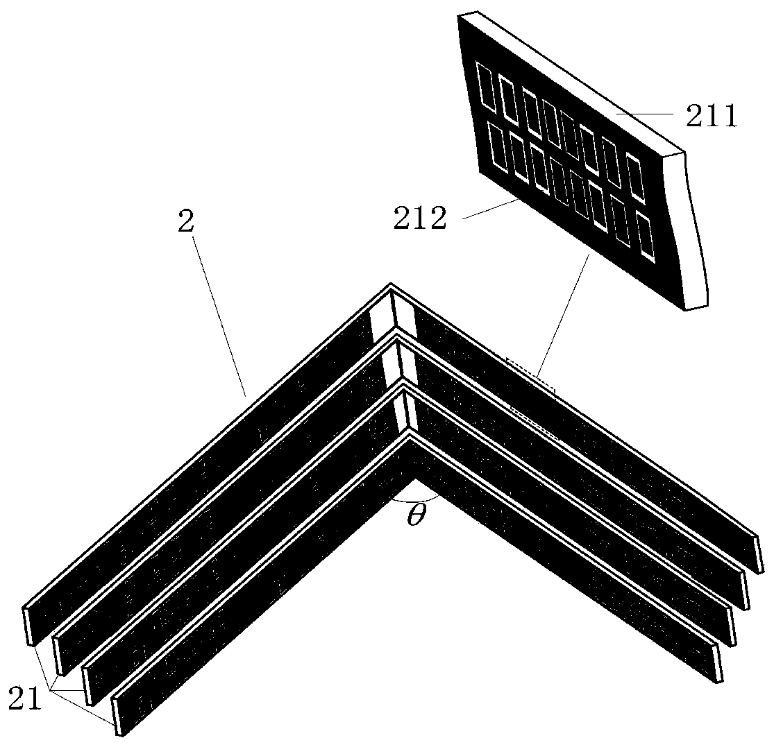 A double-reflection and single-transmission metasurface antenna with three beam angles