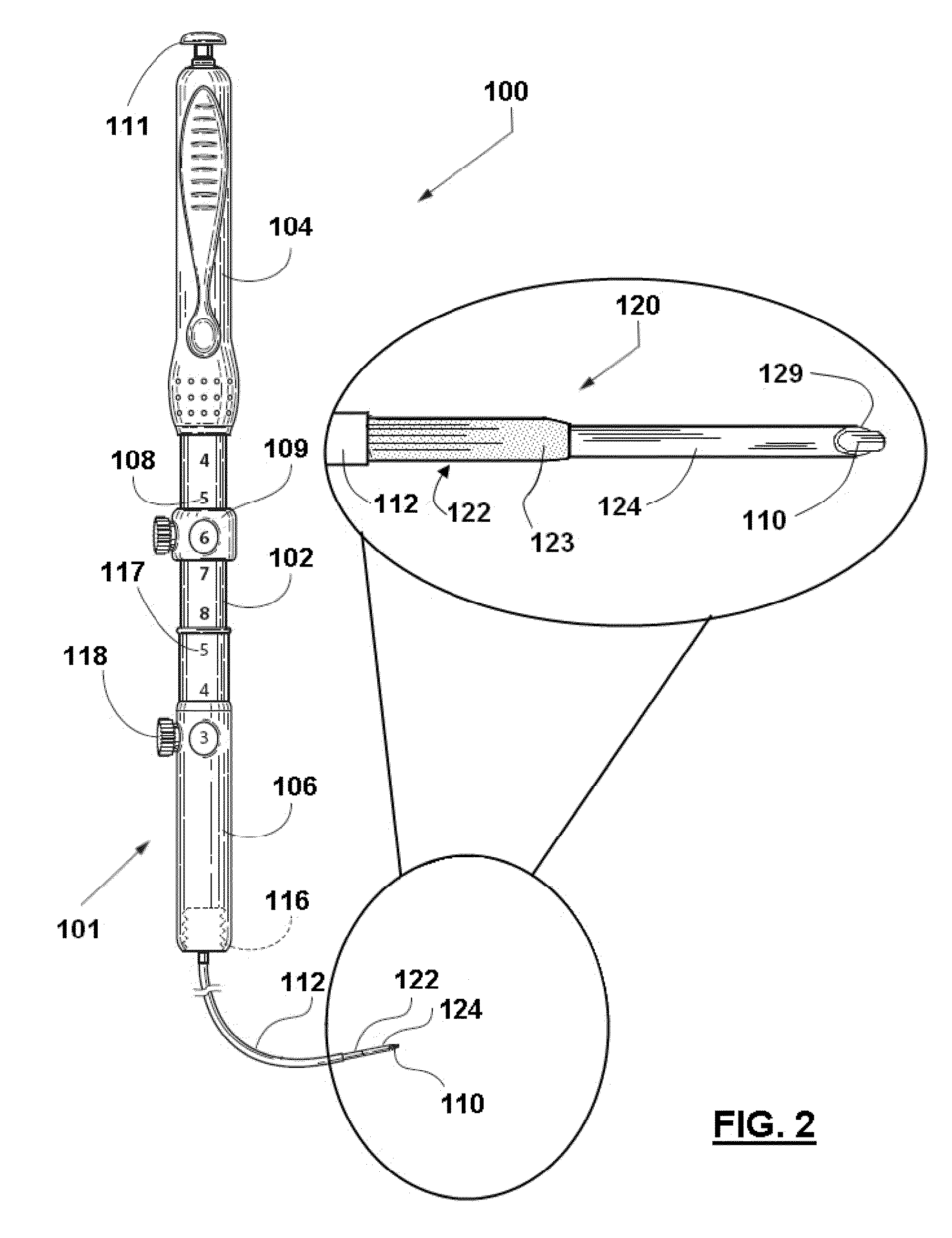 Biopsy needle with flexible length