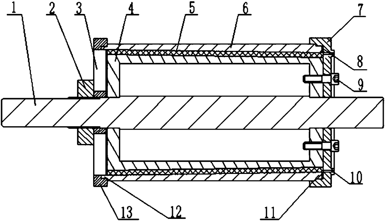 Forming method of composite material winding shaft containing injection layer