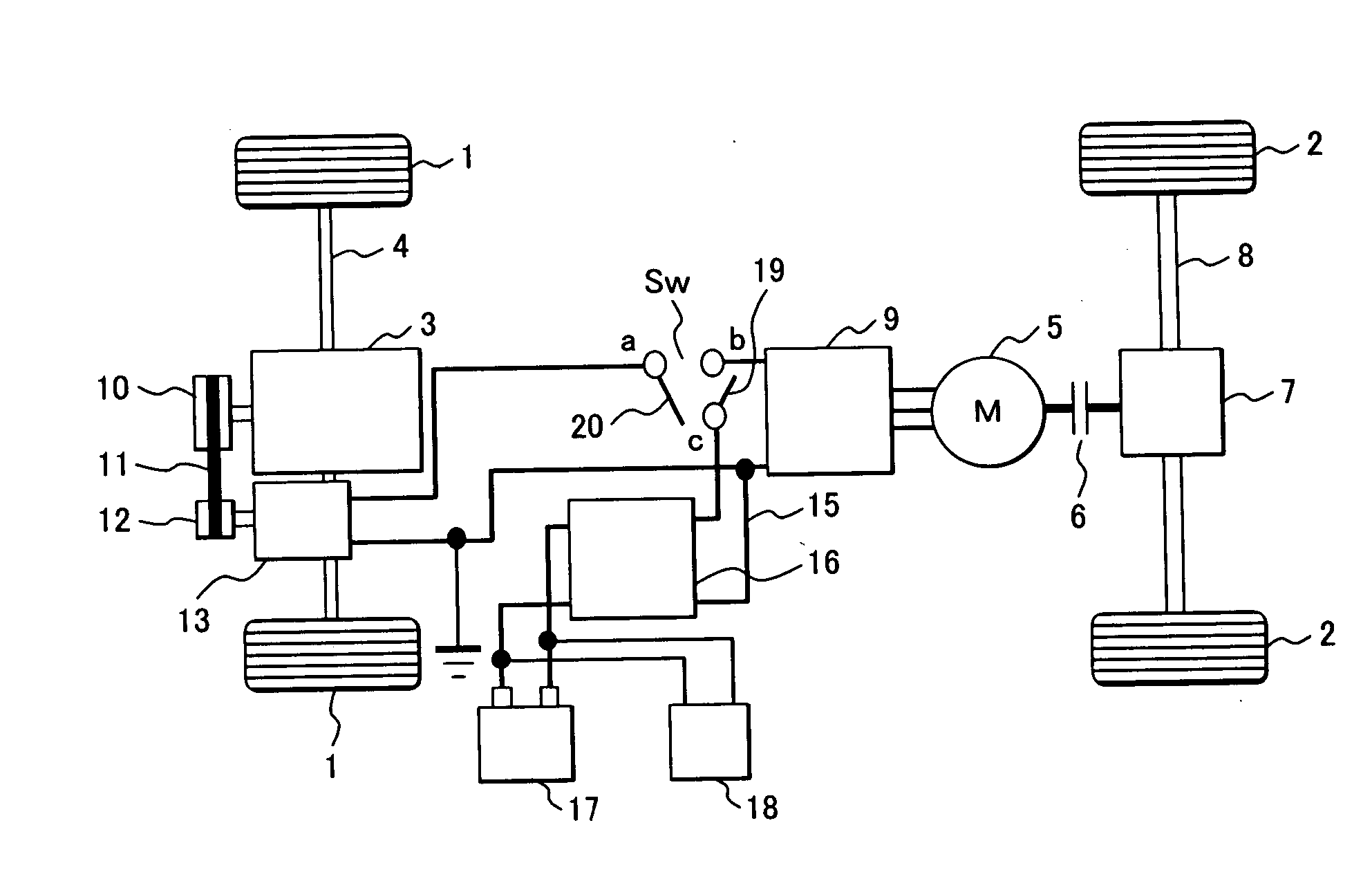 Electric drive device for vehicle and hybrid engine/motor-type four wheel drive device