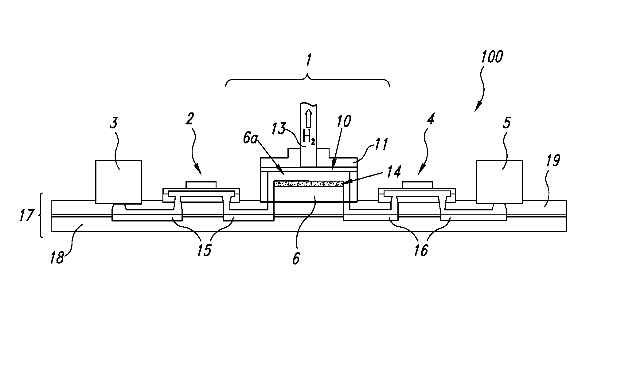 Process and corresponding apparatus for continuously producing gaseous hydrogen to be supplied to micro fuel cells and integrated system for producing electric energy