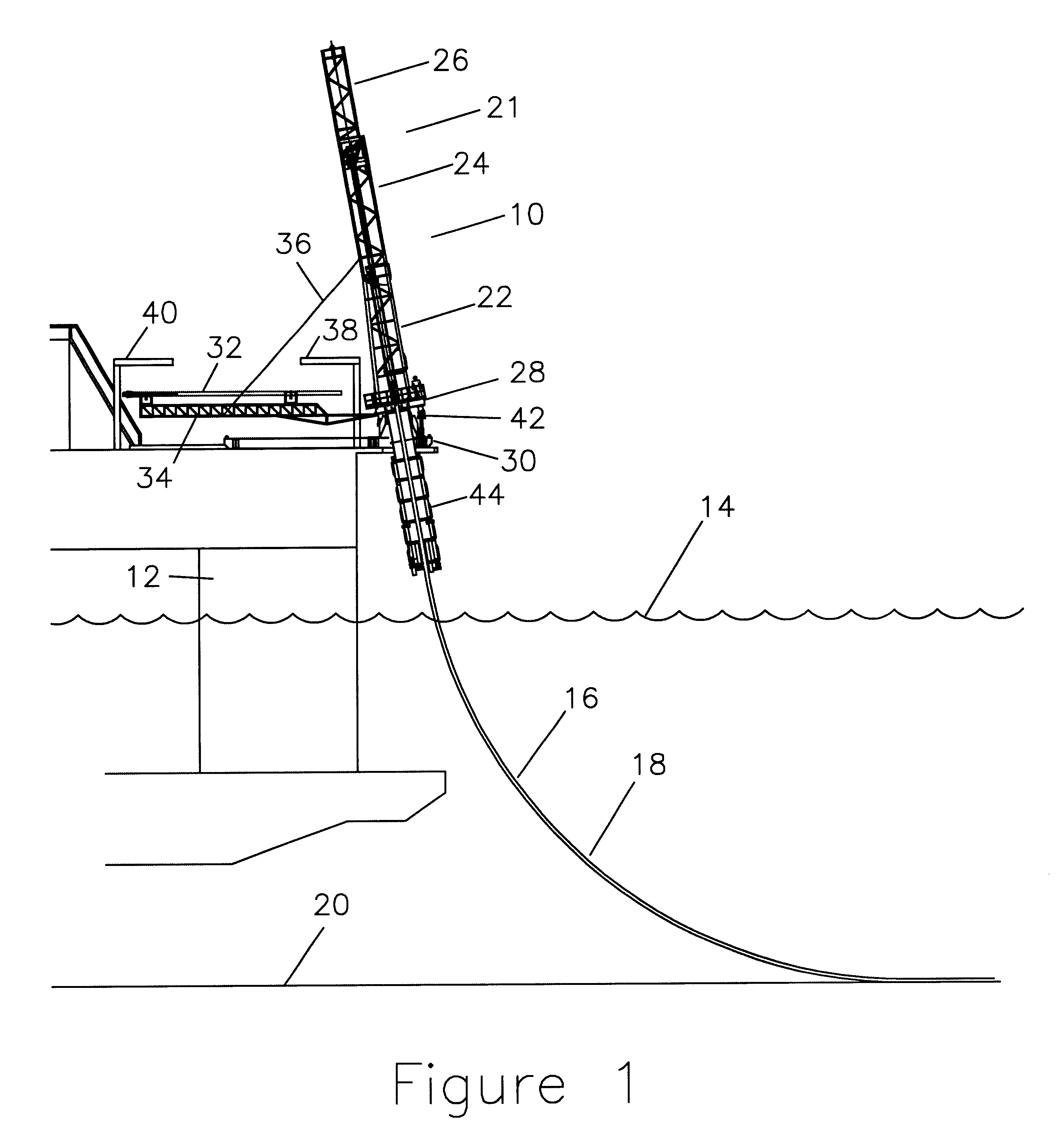 Erector for J-Lay pipe laying system