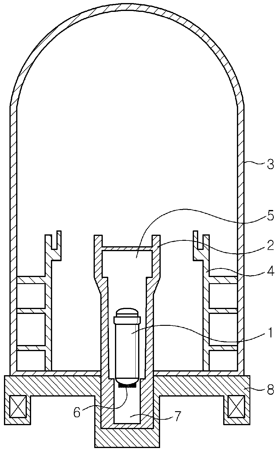 Apparatus for treating molten atomic reactor fuel rod using vertical cavity