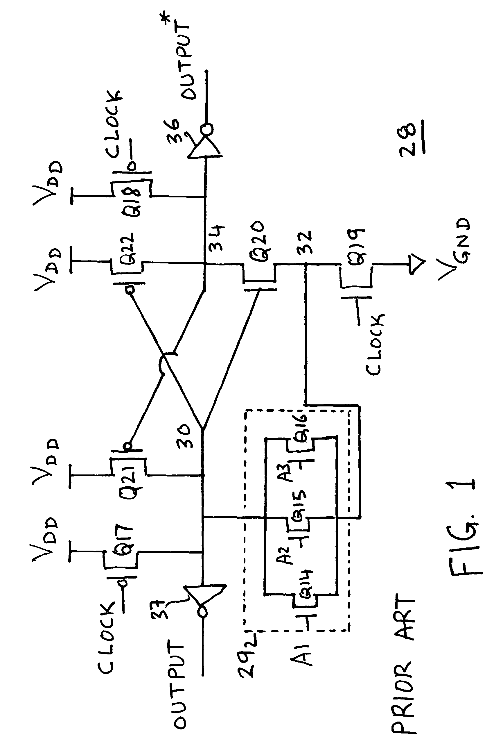 Reduced glitch dynamic logic circuit and method of synthesis for complementary oxide semiconductor (CMOS) and strained/unstrained silicon-on-insulator (SOI)