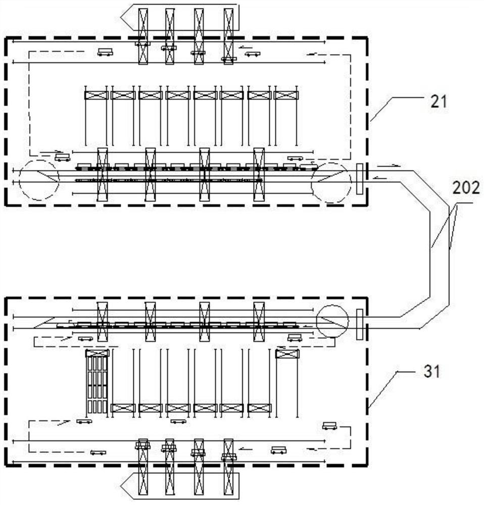 A container transportation system and method based on river-sea combined transportation