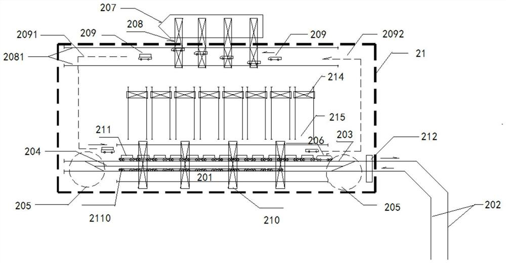 A container transportation system and method based on river-sea combined transportation