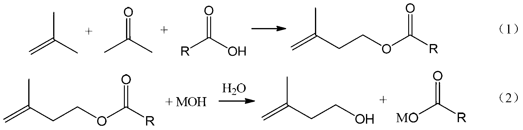 Method for synthesizing 3-methyl-3-butenyl-1-ol by two-step process