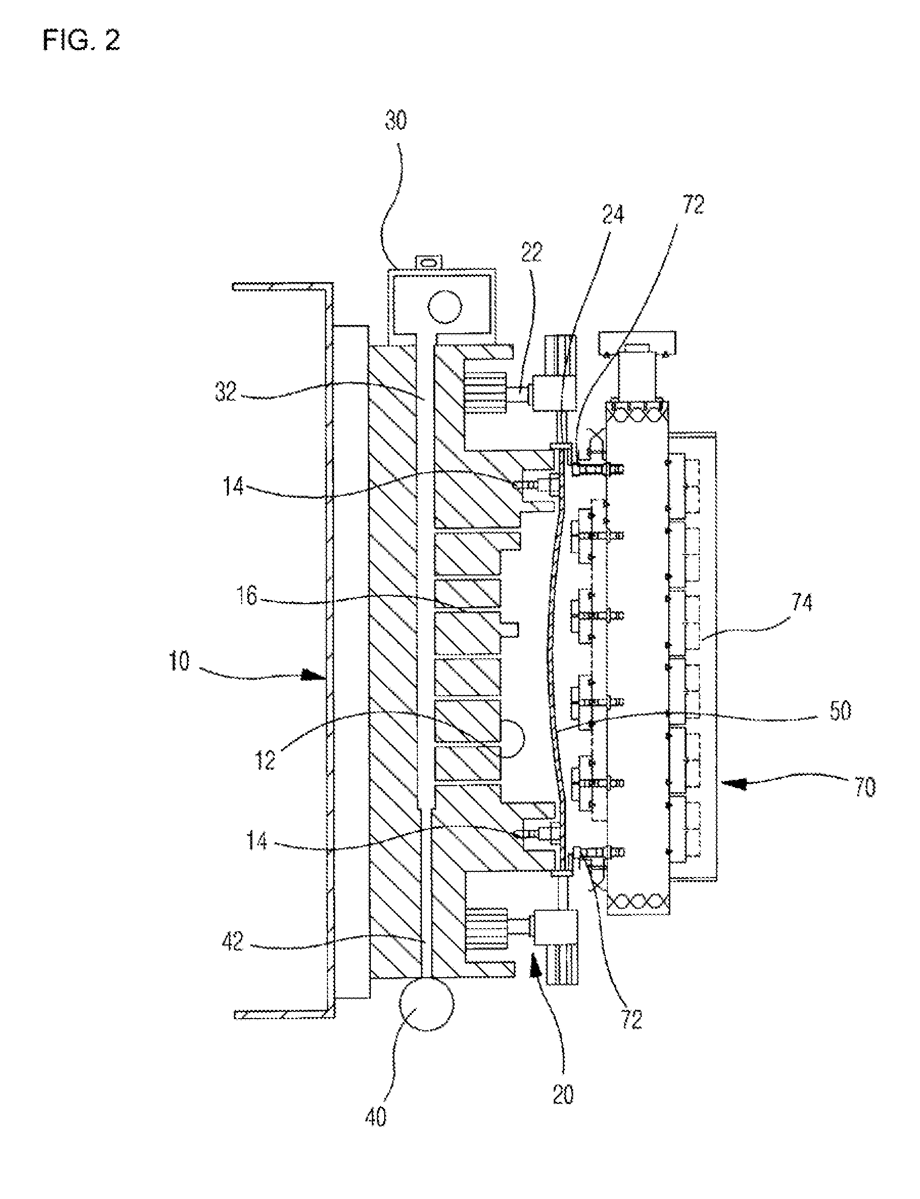 Horizontal molding method and apparatus of interior material of vehicle