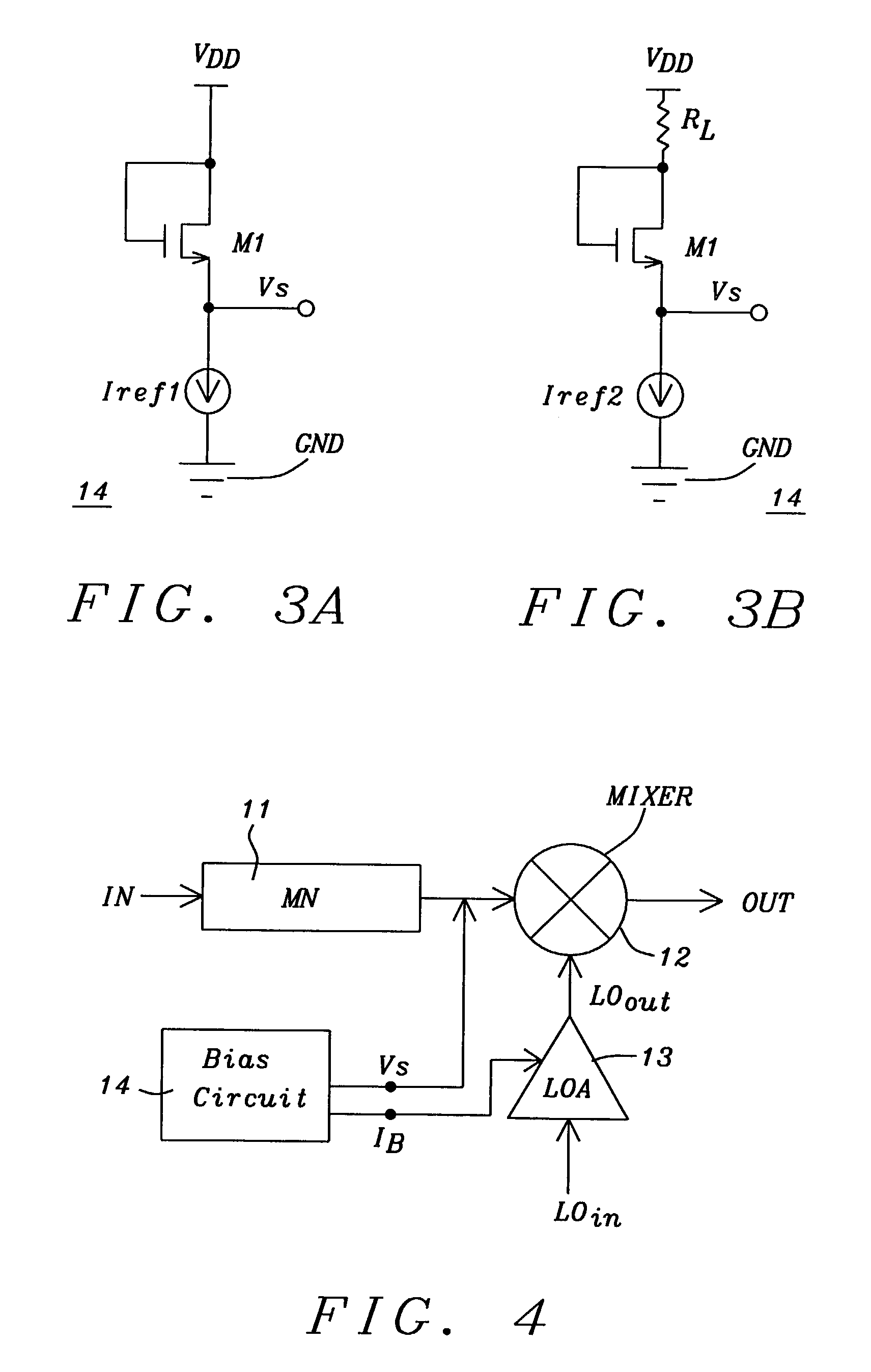 Threshold voltage (Vth), power supply (VDD), and temperature compensation bias circuit for CMOS passive mixer