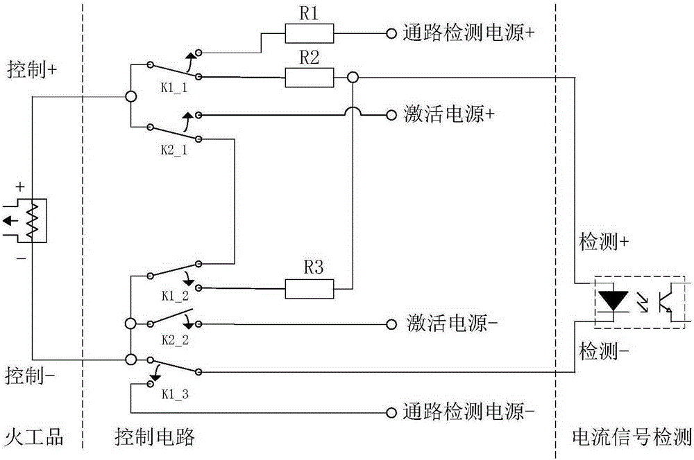 Initiating explosive device control circuit with automatic protection function