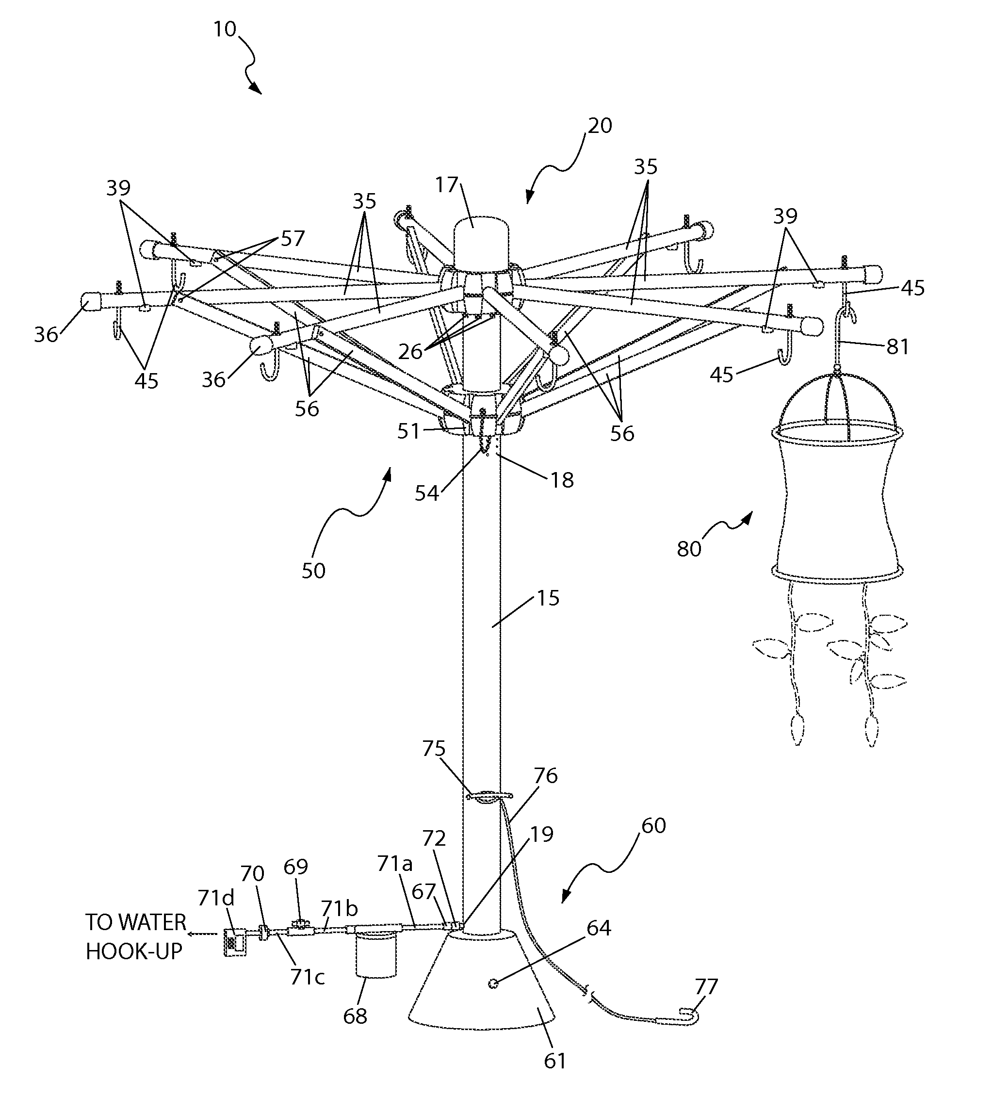 Plant hanger with watering system