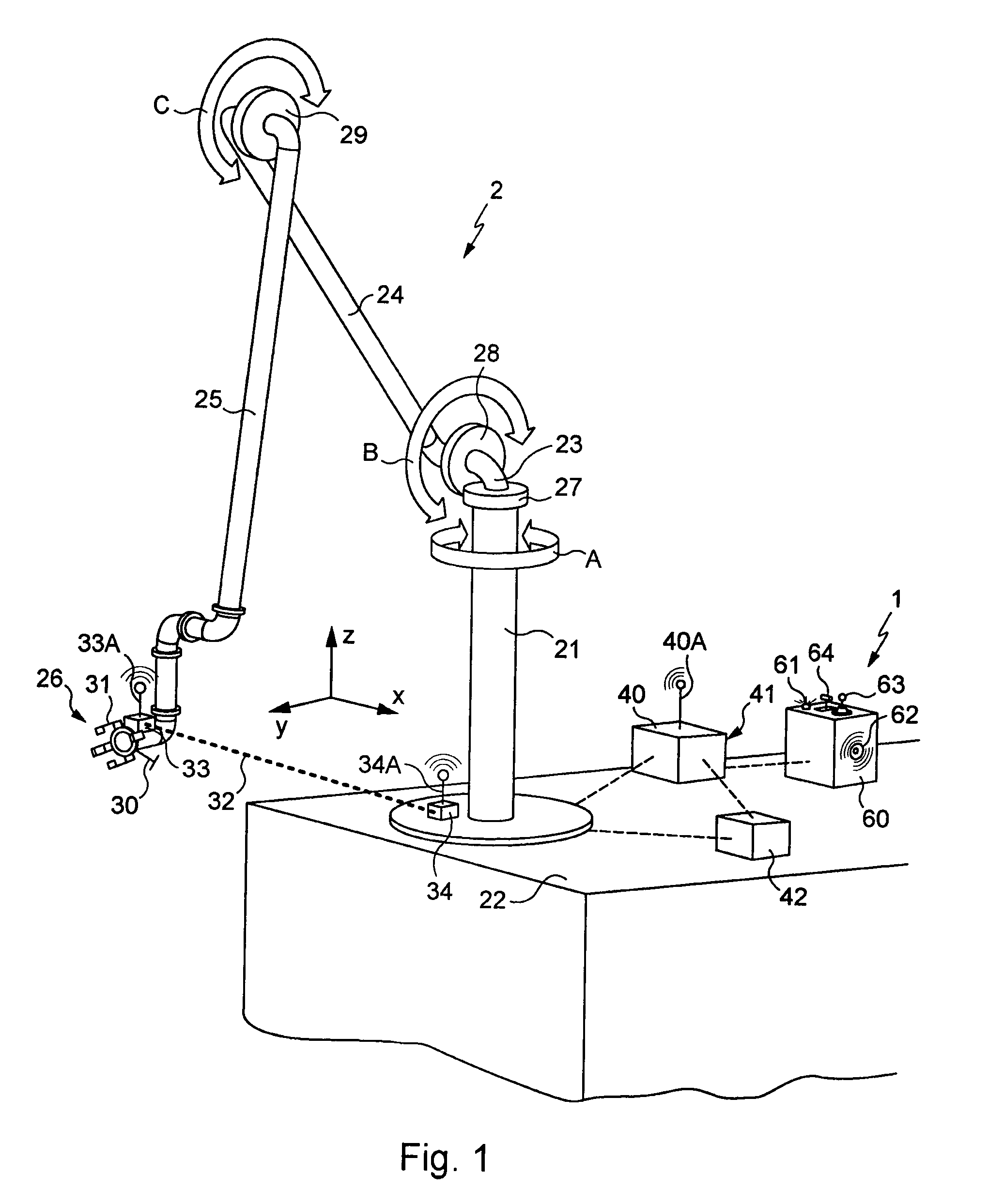 Device for providing information on positioning of a moveable coupling of a marine fluid loading system