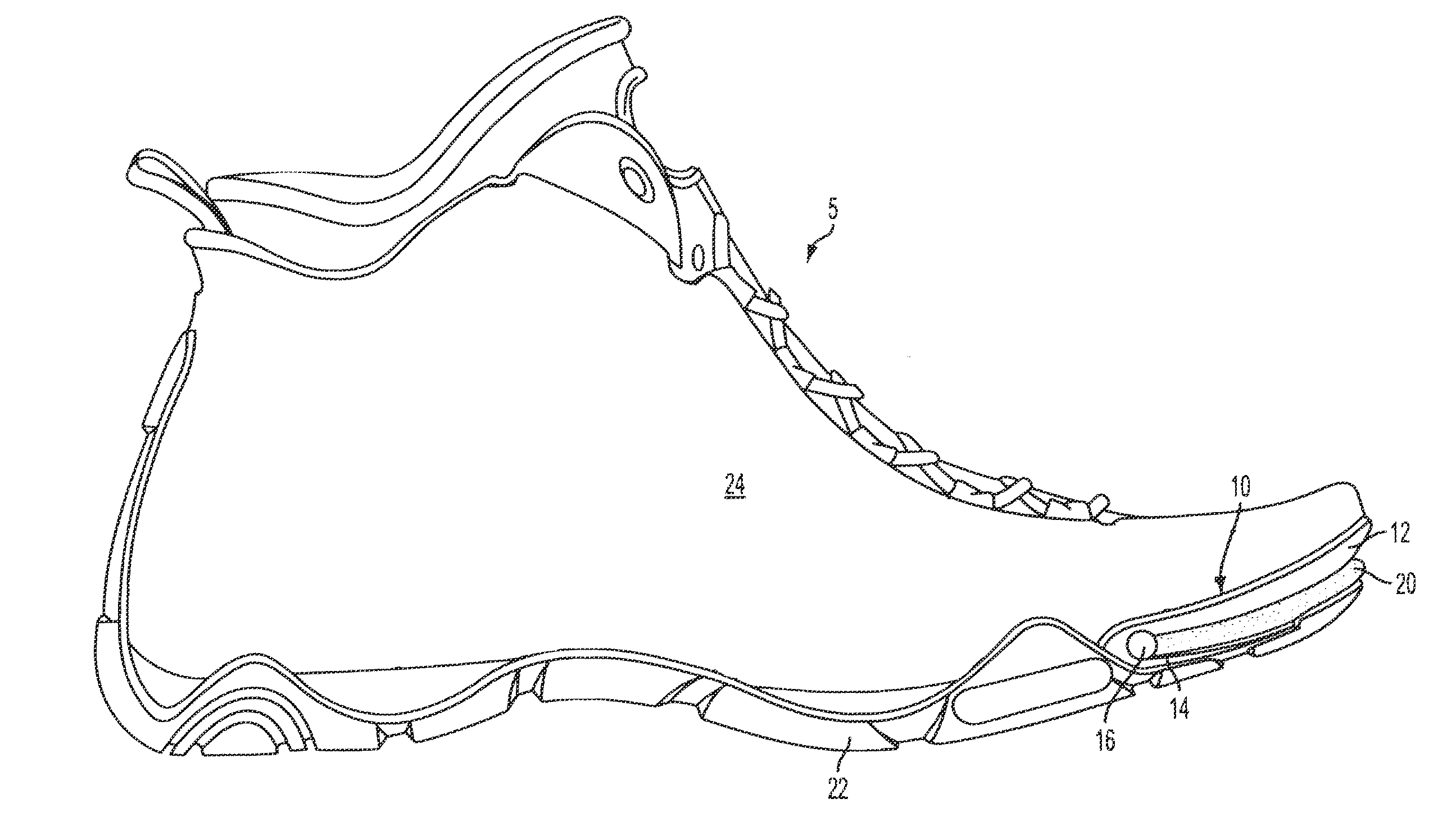 Shoes, devices for shoes, and methods of using shoes