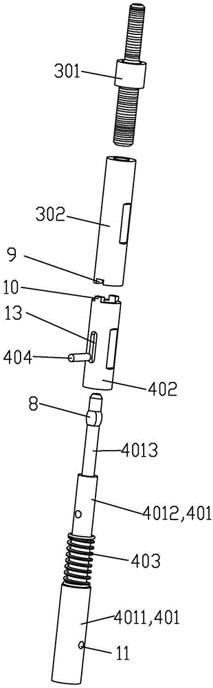 Rapid mounting and dismounting structure as well as expansion tube and expansion head assembly comprising same