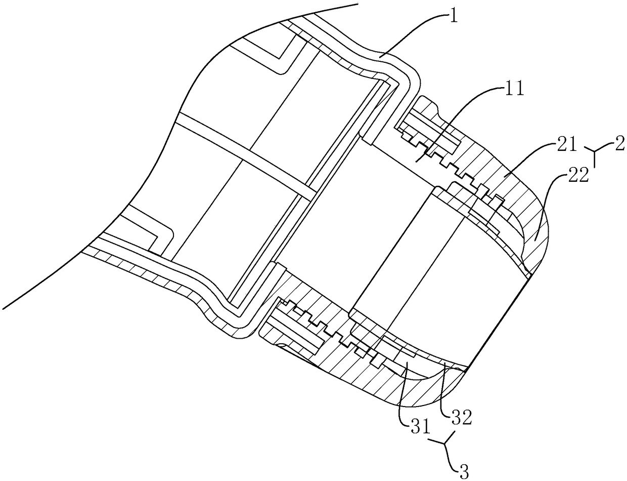 Tail end joint of alternating current charging gun