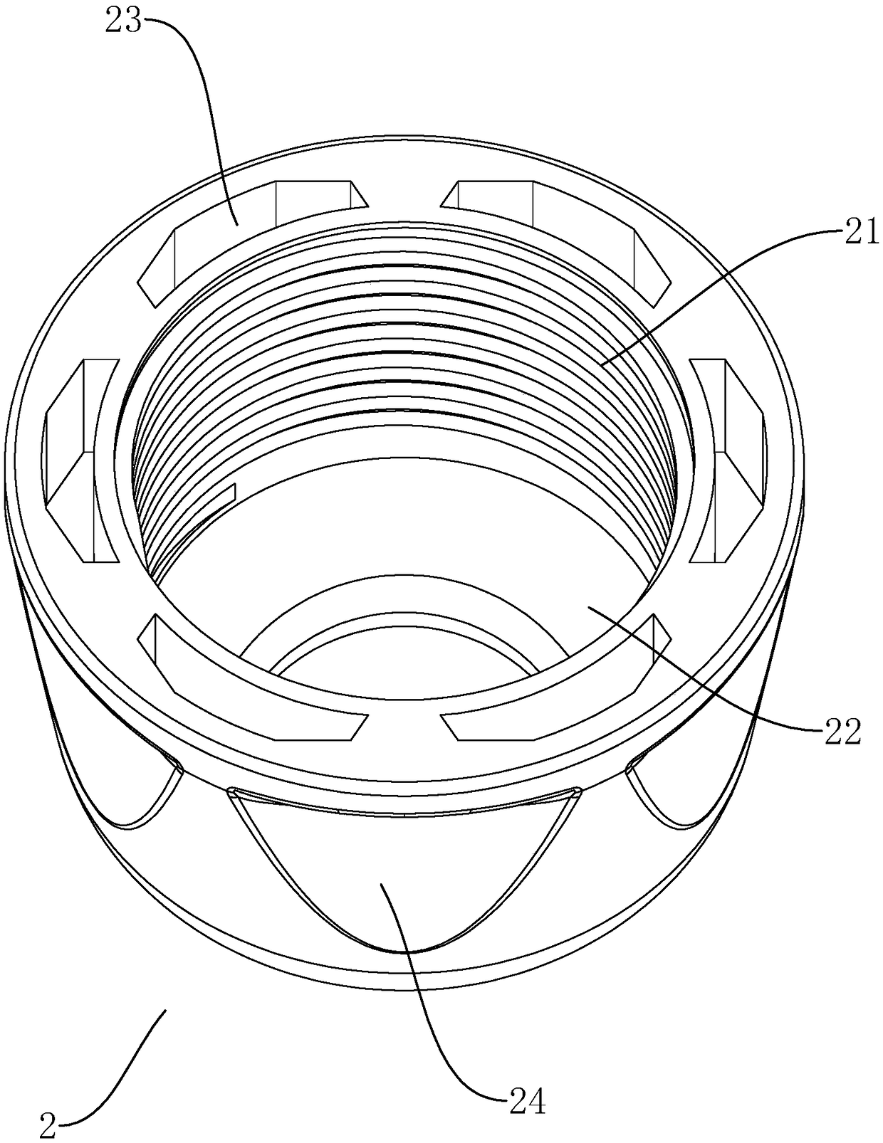 Tail end joint of alternating current charging gun