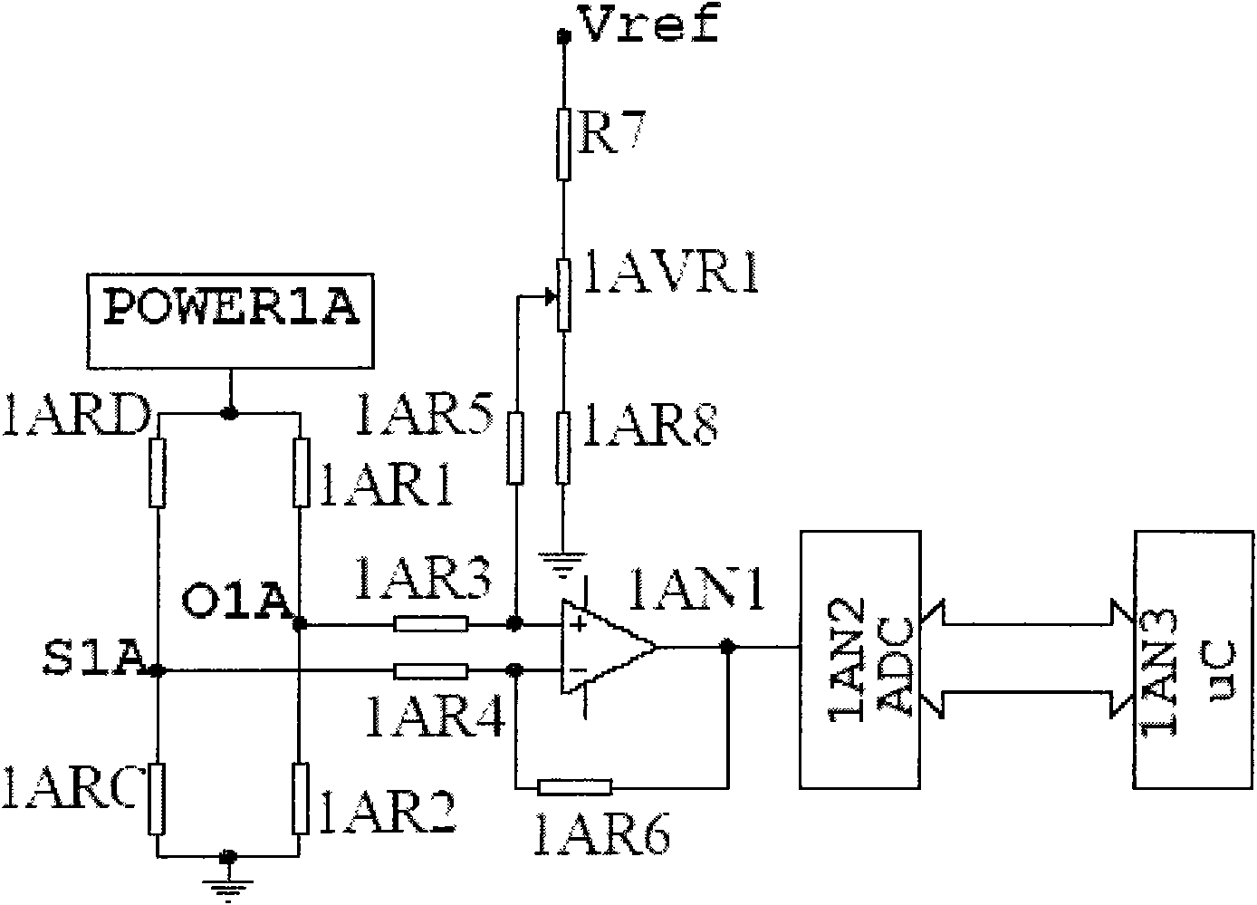 Circuit structure for collecting sensor signal of catalytic combustion type fuel gas