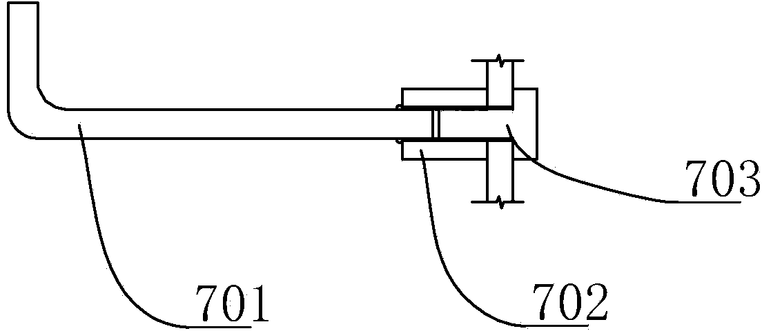 Prestressed supporting structure for long rectangular foundation pit