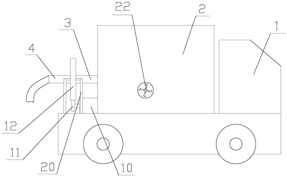 A fire truck with water pipes that are easy to assemble and disassemble