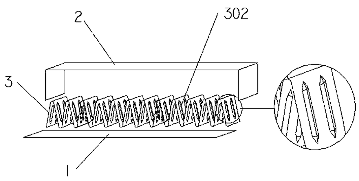 A heat dissipation strip of a PTC thermosensitive material heating device, a heating device and a special electric appliance