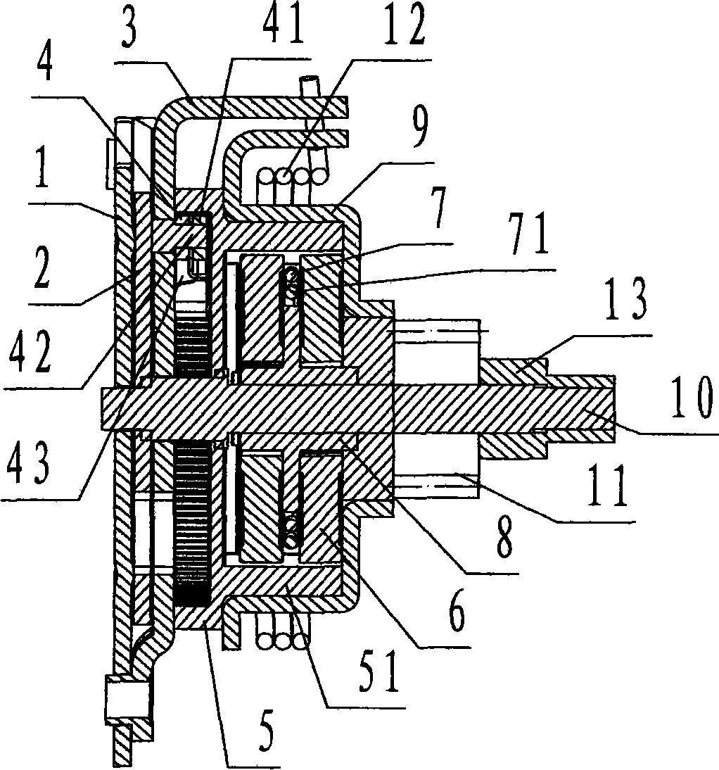 Manual lifting adjustment device with double pawl driving and brake block interchangeability