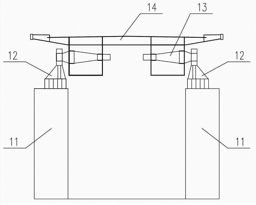 Single-cantilever supporting system for vertically-rotary movable bridge and installing method thereof
