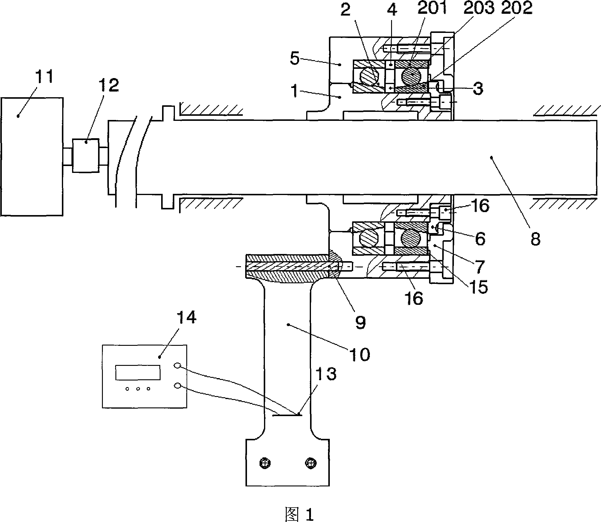 Detector for measuring bearing friction torque