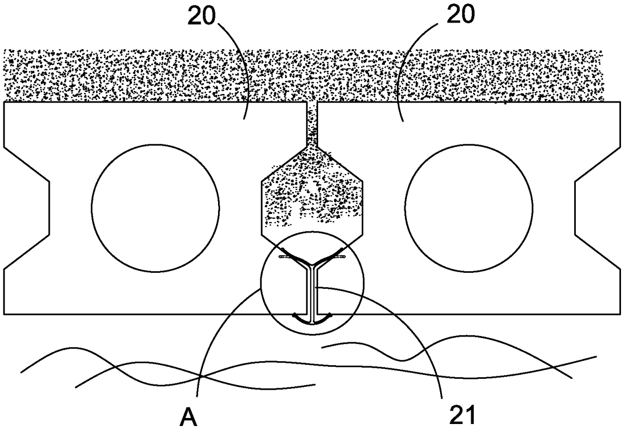 Revetment water-stop strip and ecological revetment with same