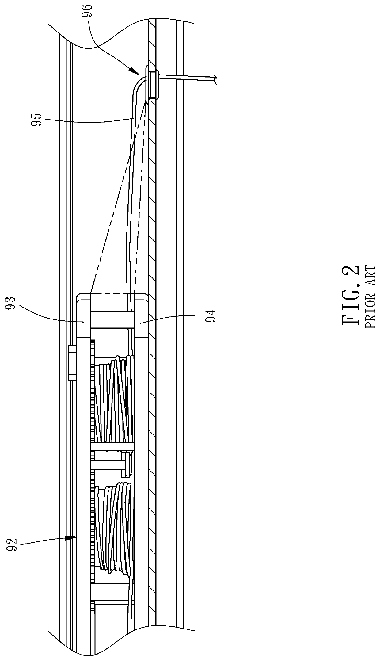 Rivet stringing apparatus and blind equipped with the same