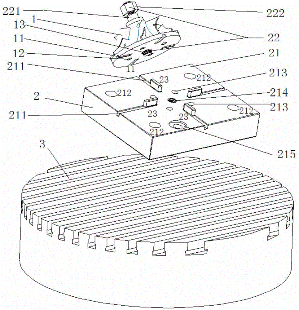 Efficient numerical control machining method for integral titanium alloy impeller and matched tool clamp