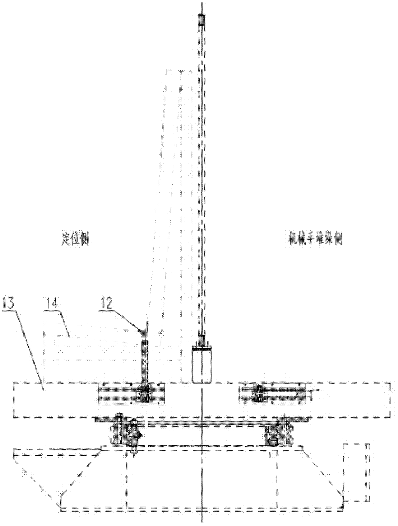 Device for stacking glass by mechanical arm and positioning method of device