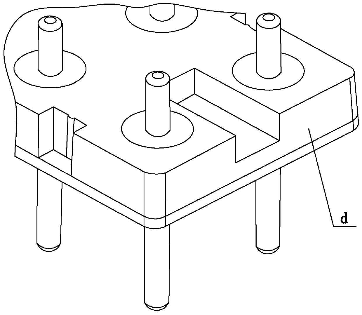 Underneath type arc extinguishing structure of small-sized sealed electromagnetic relay bottom plate