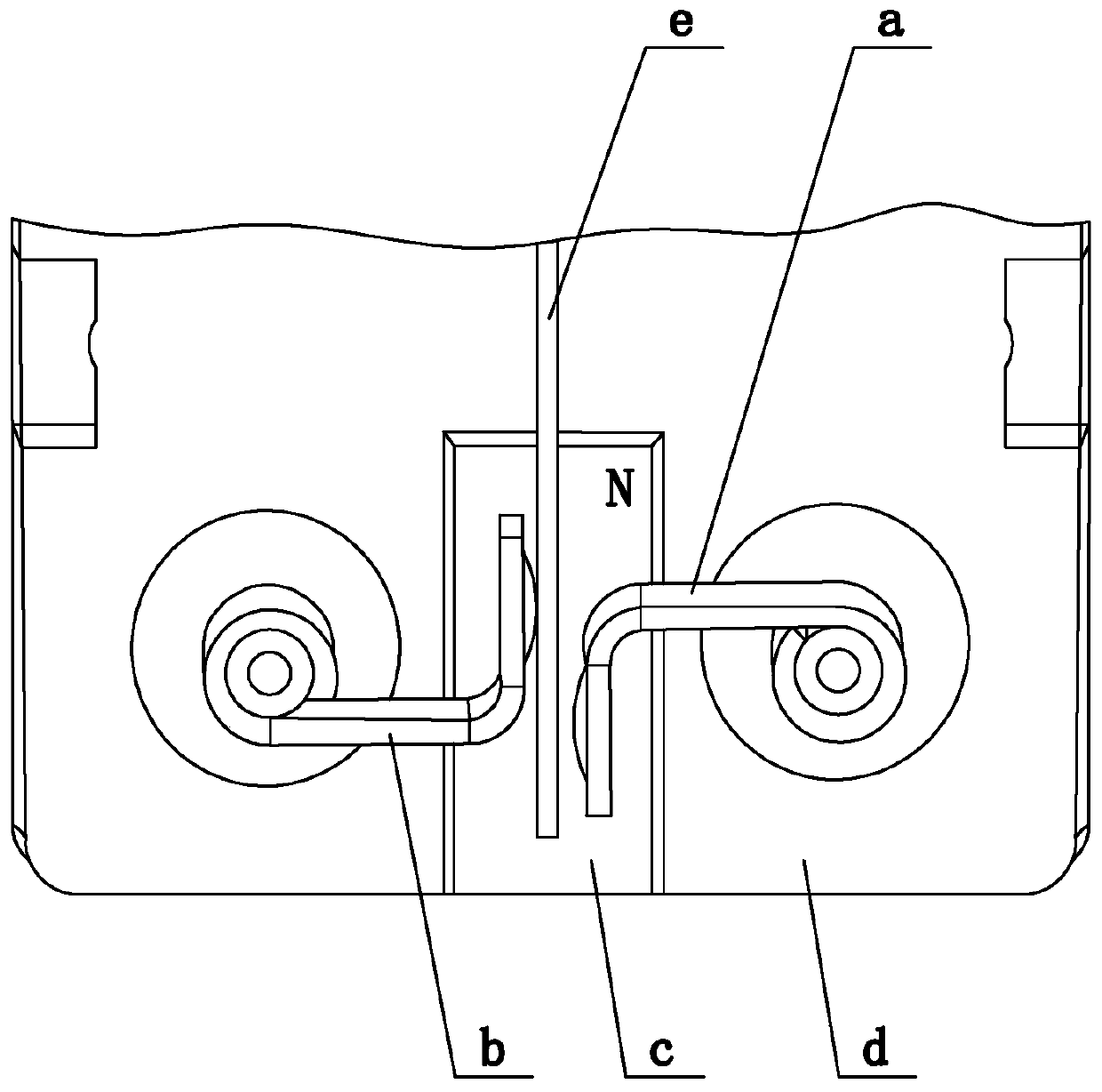 Underneath type arc extinguishing structure of small-sized sealed electromagnetic relay bottom plate