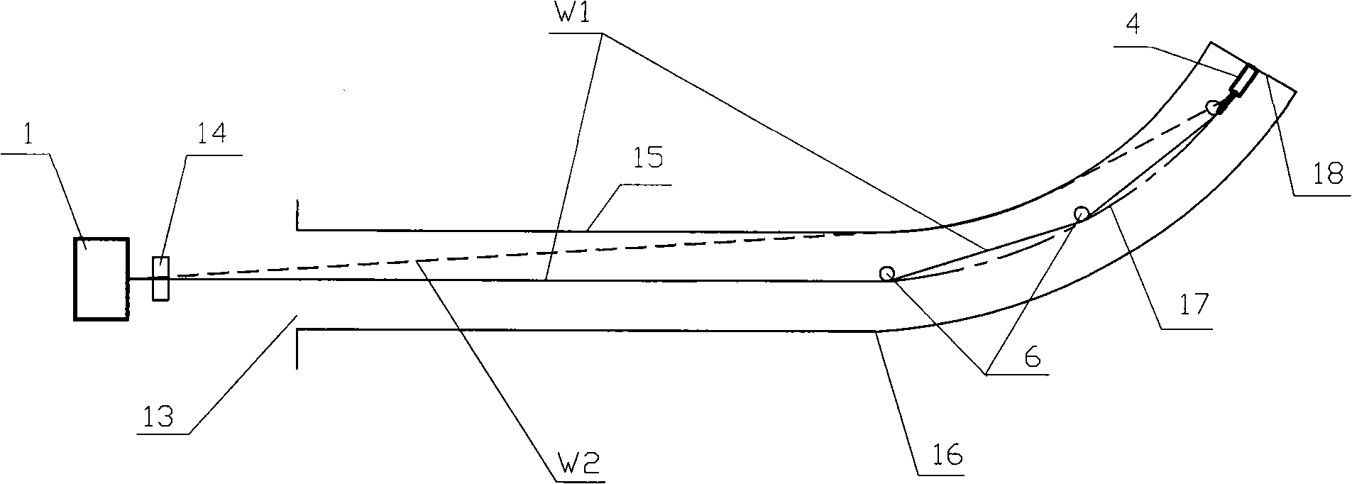 Rail hoisting transportation method for small radius curve incline shaft
