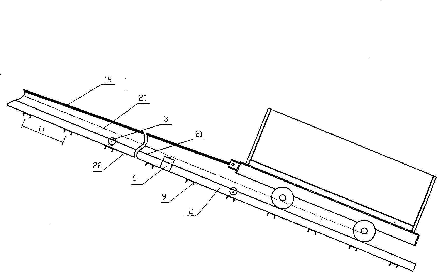 Rail hoisting transportation method for small radius curve incline shaft