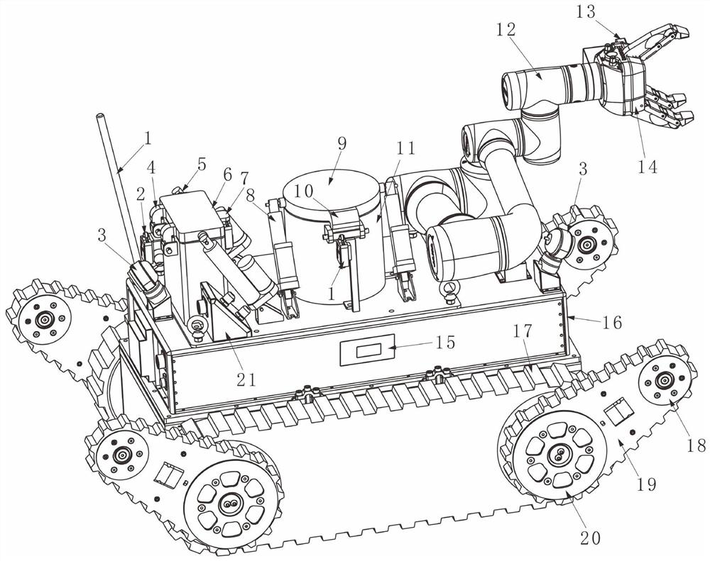 Nuclear, biological and chemical sampling robot and method