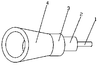 Multistage diffusion connector for liquid supply pipe of evaporator