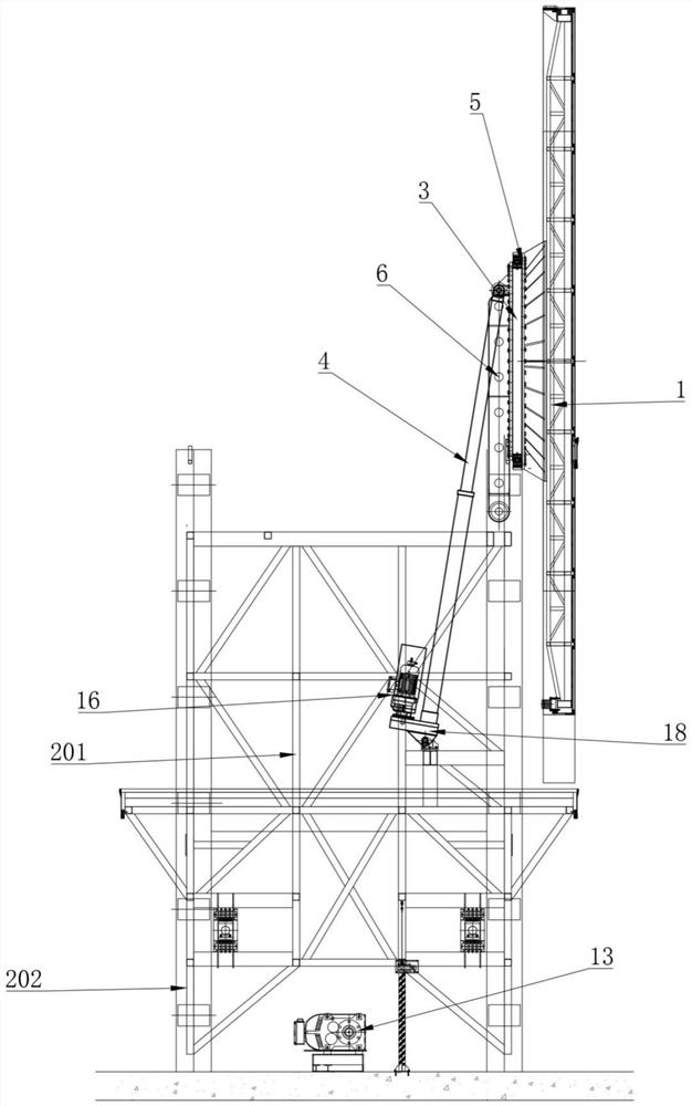 Rotatable double-motor rotary support ascending and descending platform
